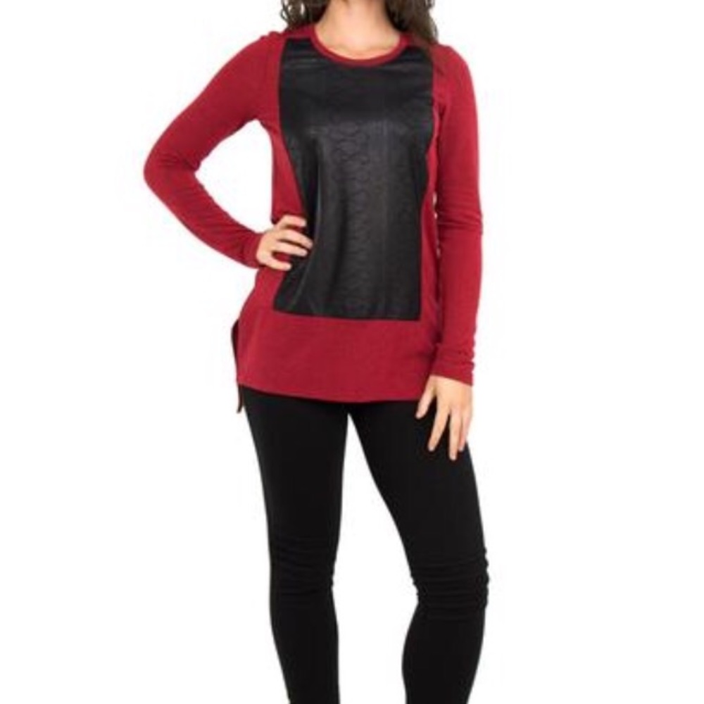 Patrizia Luca Milano Vegan Leather Shirt Sz M