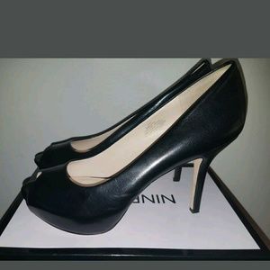 Nine West Leather Platform Heels  (Firm Price)