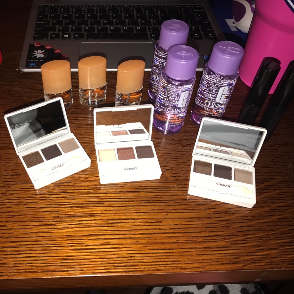 Mascara, eyeshadow, Clinique happy,makeup remover