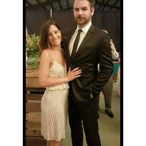 Light Pink Knee-Length Dress with Starburst Detail