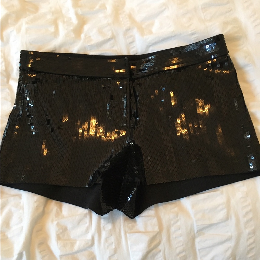 Black sequin shorts