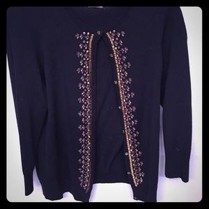 Navy embellished cardigan