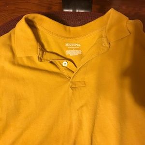 Men's mustard yellow gold polo large l merona