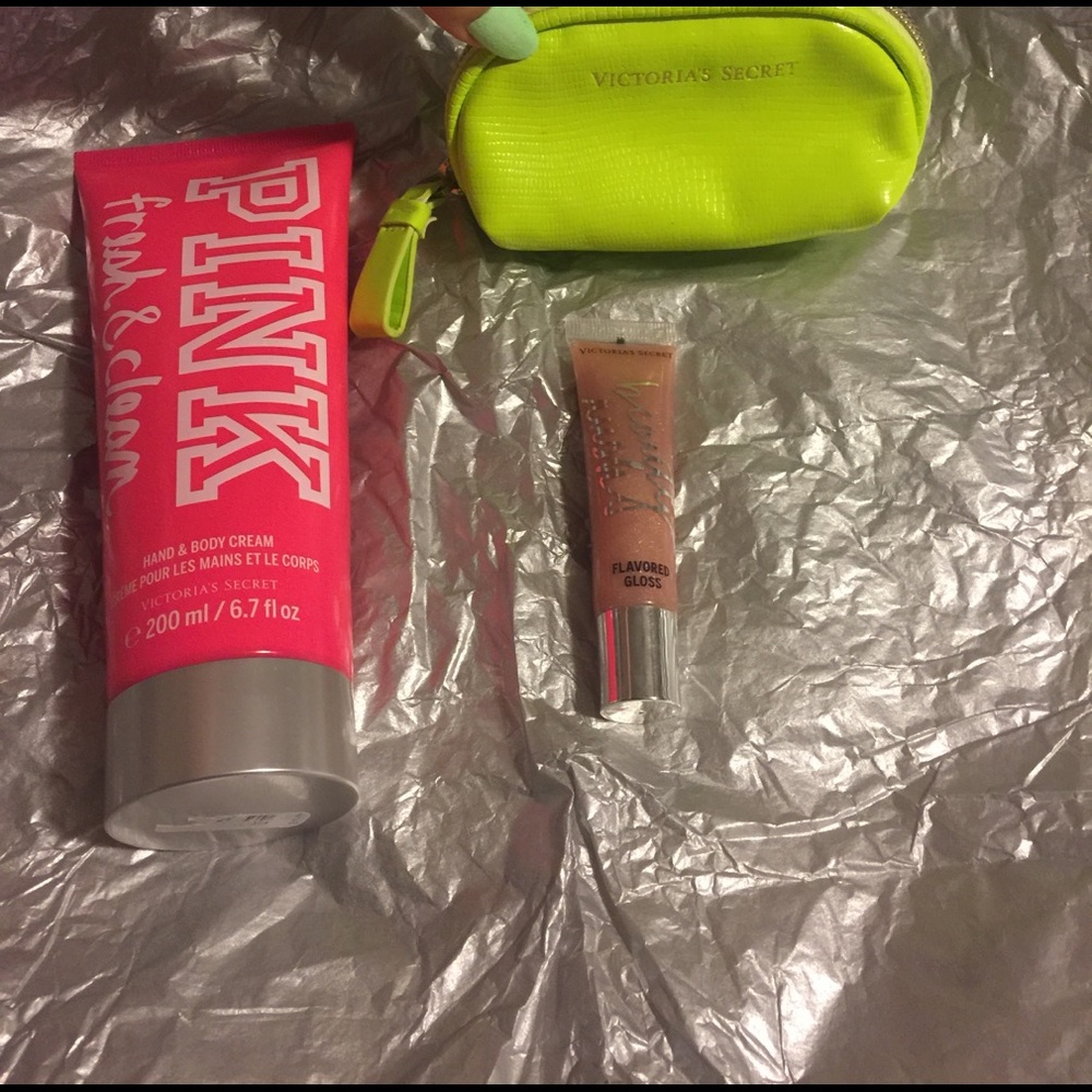 Victoria secret lotion lipgloss and coin purse