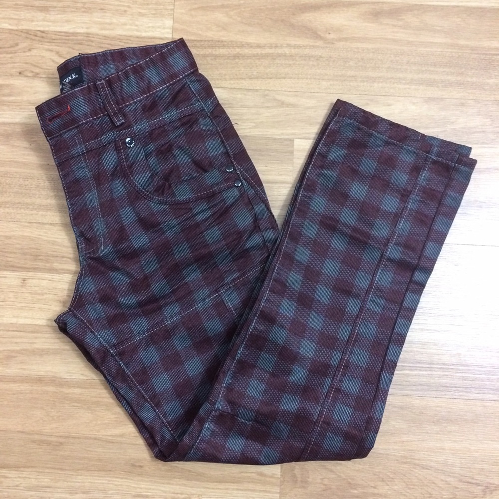 Men's checkered loose fit straight leg pants