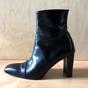 Celine Finition Main Sleek Leather Ankle Boots
