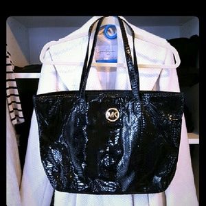 MUST GO !!!! Python leather tote
