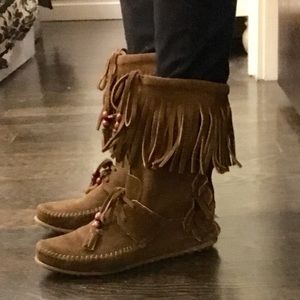 Minnetonka Fringed Booties
