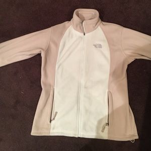 Xl cream and tan fleece zip up north face