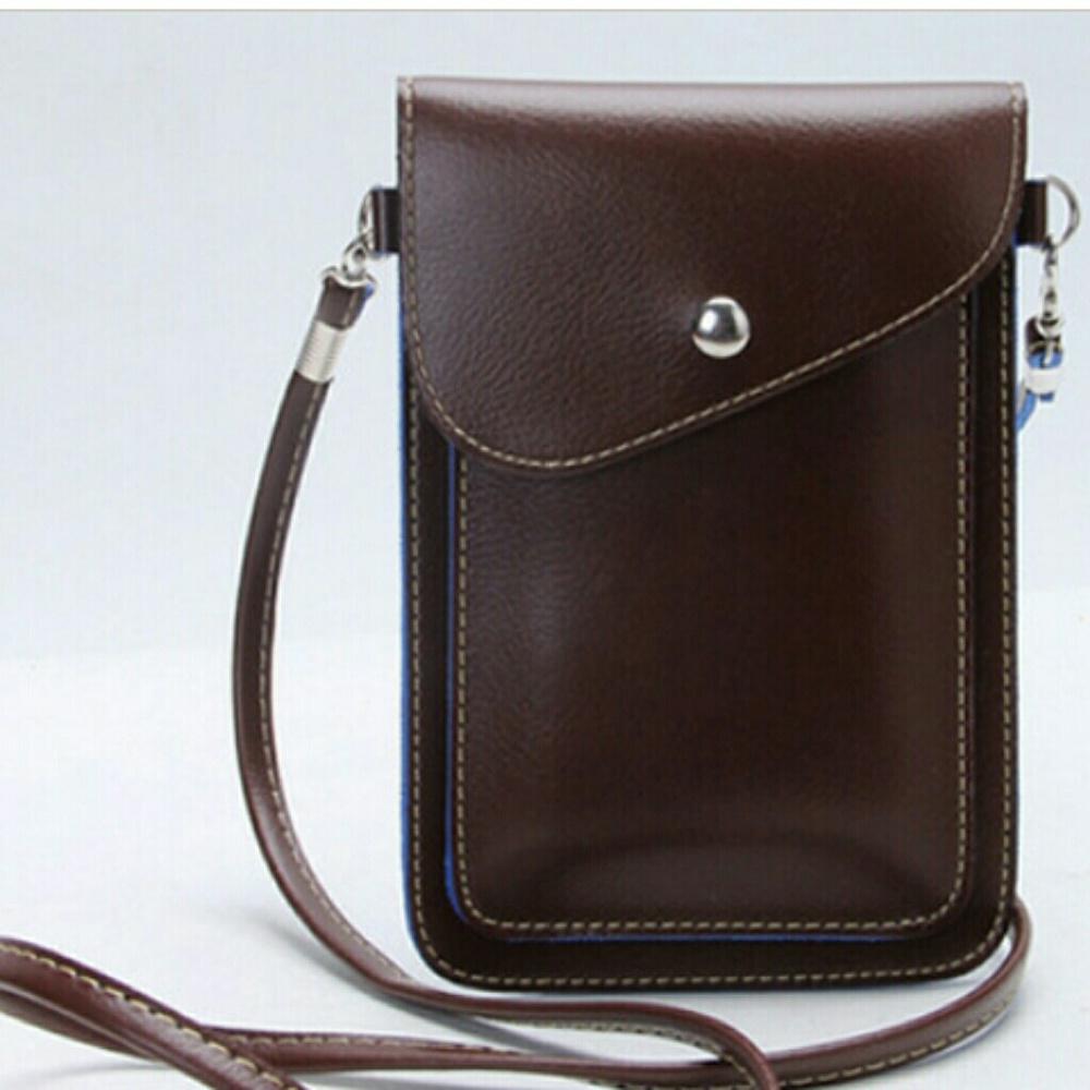 Fashion brown and blue crossbody purse