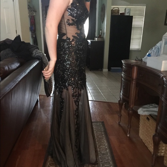 Jovani Dresses Jovani Black Floral Mesh Prom Dress 2455 Poshmark