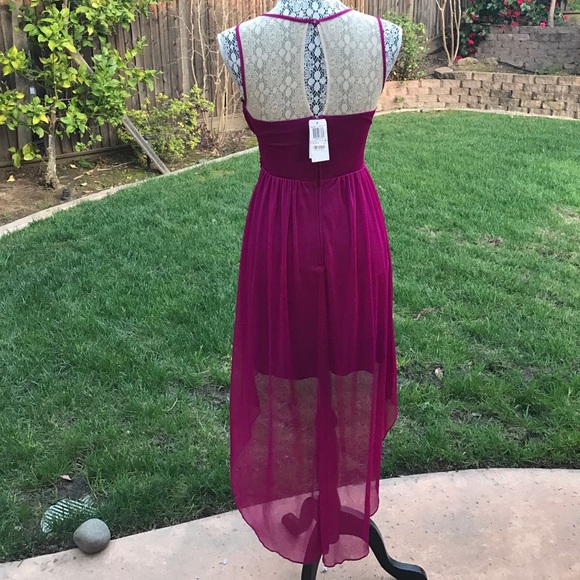 Magenta High-low Dress - Picture 3 of 4