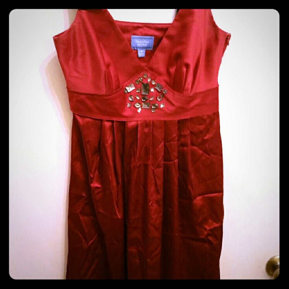 Red Satin Vera Wang Dress