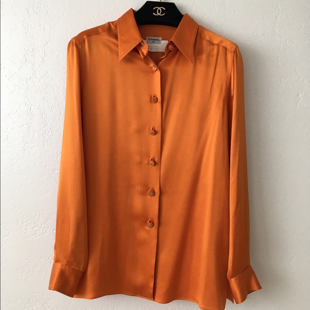 Chanel silk blouse top