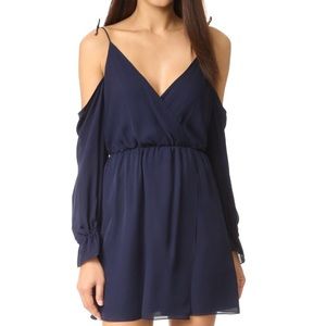 Navy off the shoulder dress