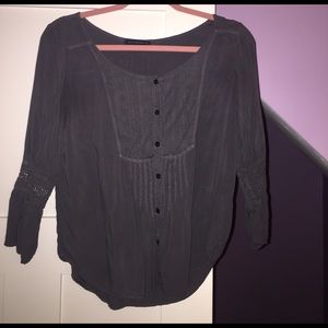 American Eagle dark grayish-blue blouse
