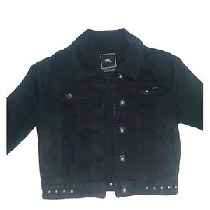 Obey Cropped Studded Denim Jacket