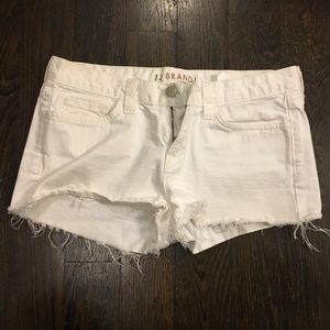 J Brand White Denim Cut-Off Shorts