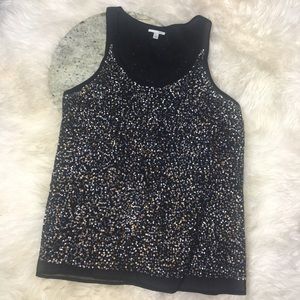 Halogen Sheer Sequined Tank Top