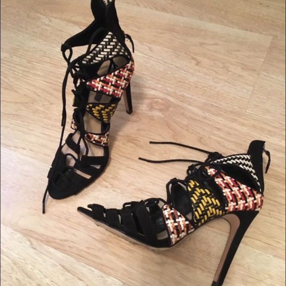 Zara lace up heels