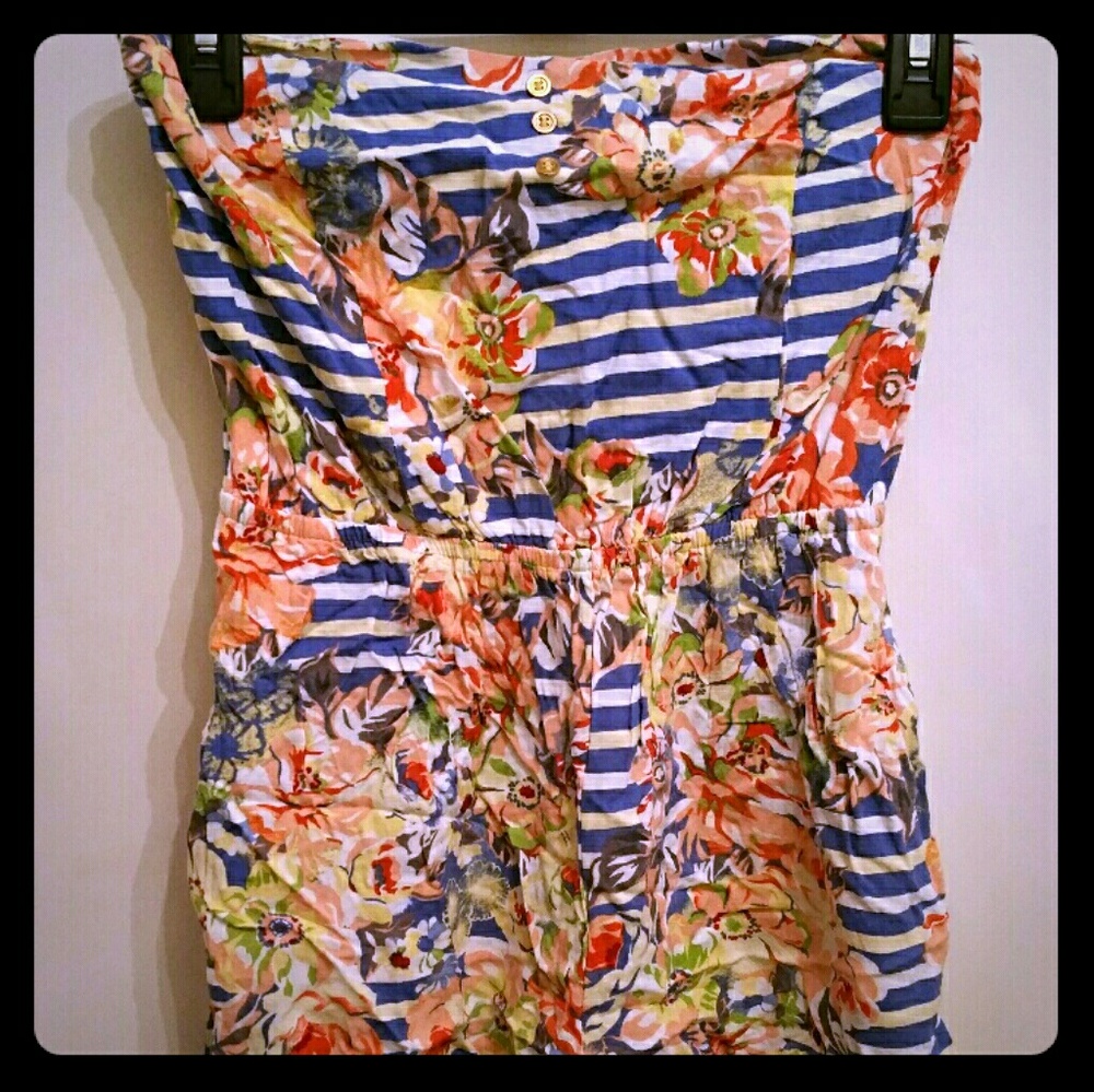 Striped Floral Romper