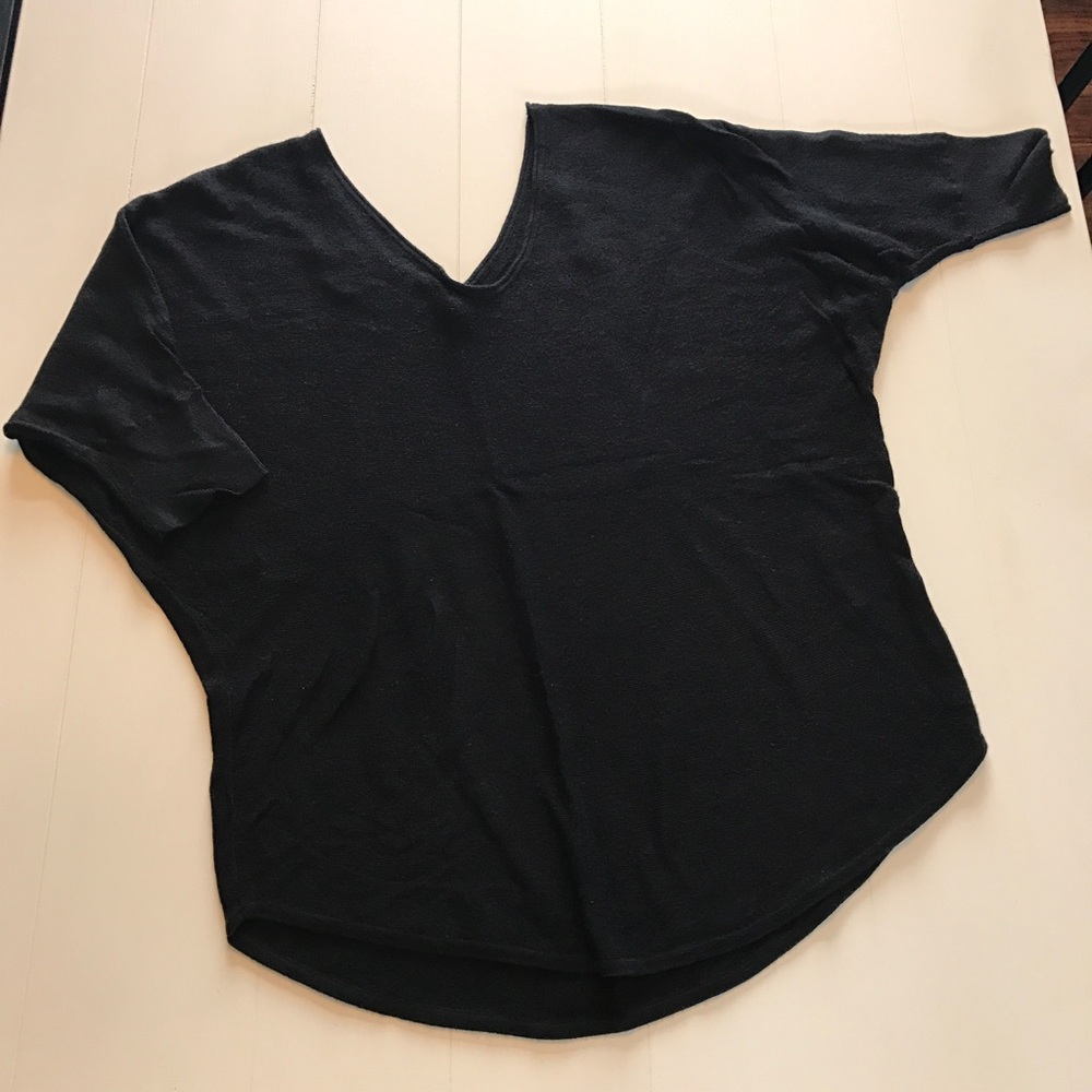 Express Size L Black V Front/Back Sweater