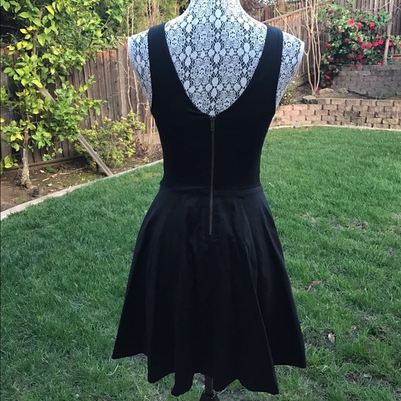Black Skater Dress with Bronze Details - Picture 3 of 3