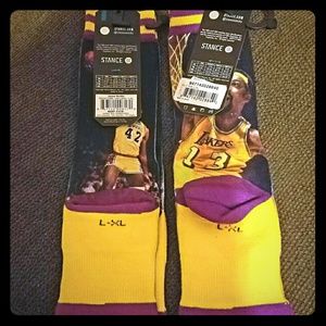 2 Pair Mens L Stance NBA Legends Socks