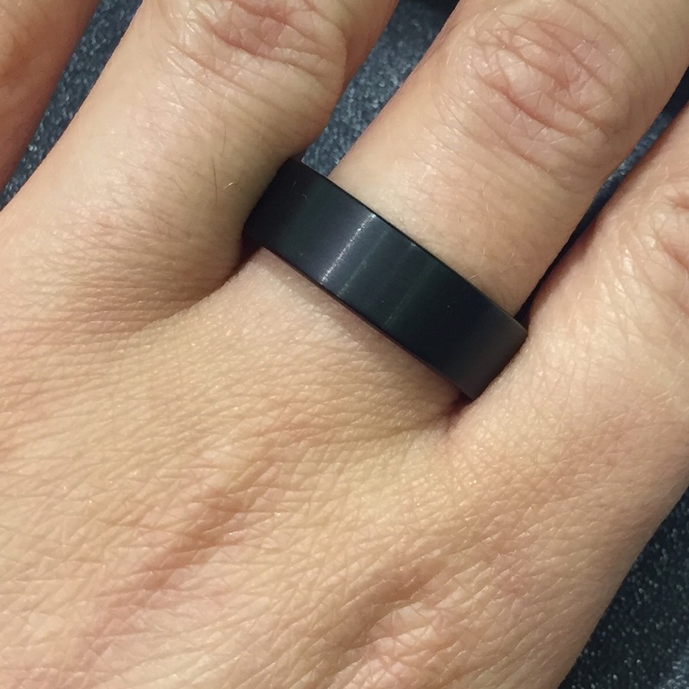 Flat black tungsten ring