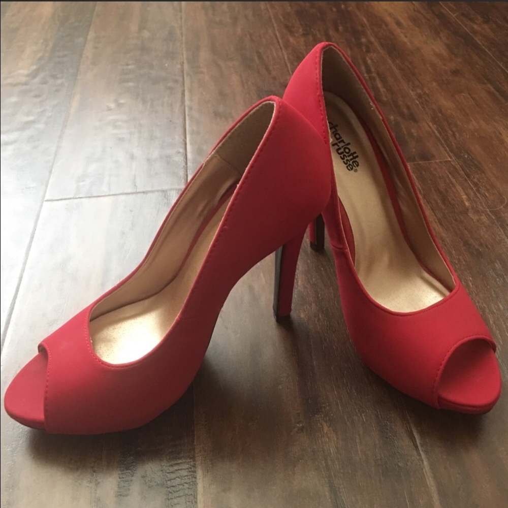 Red peep toe 👠heels 👠 NEW