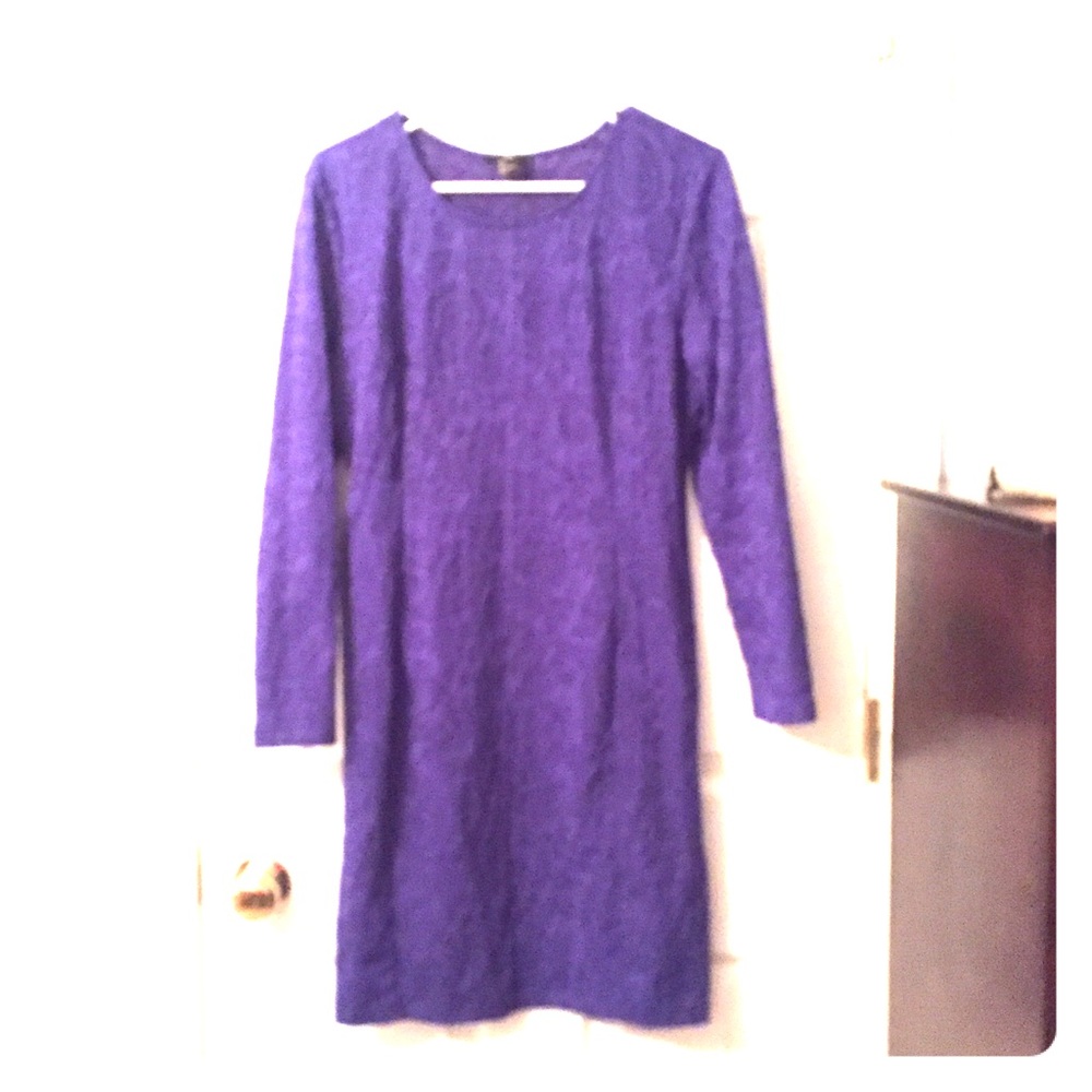 H&M long sleeve, deep blue stretch dress