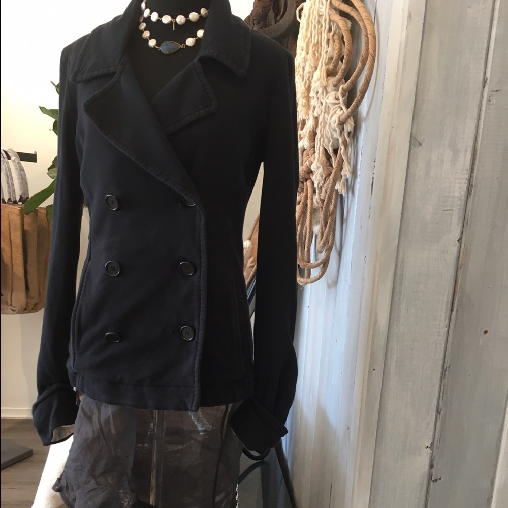 James Perse soft double breasted jacket top