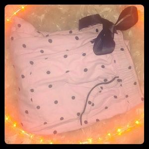 Flannel Polka Dot Pastel Pink Black Pajama Pants