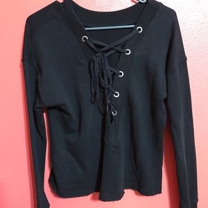 Cropped like lace sweater