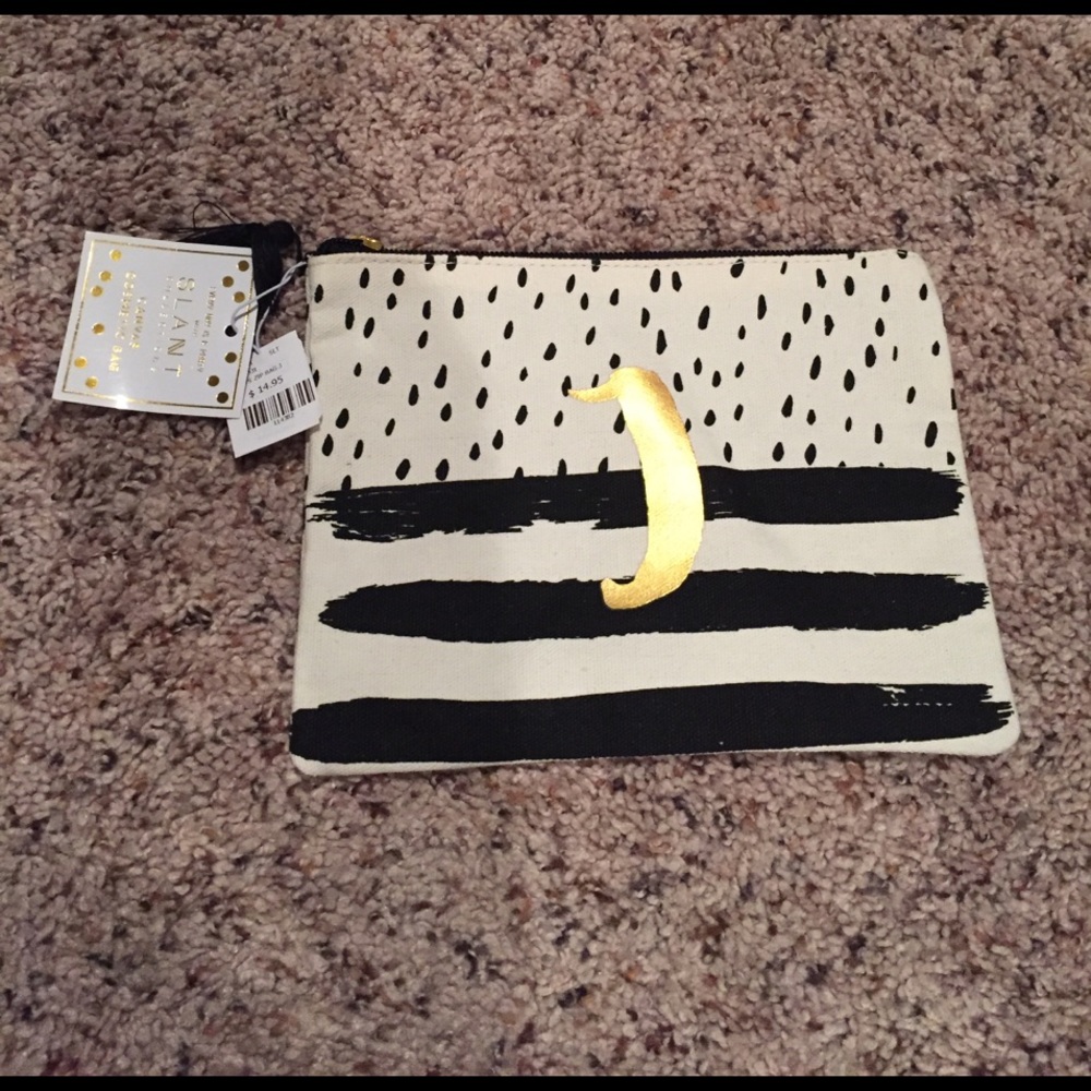NWT "J" Slant Brand Cosmetic Bag