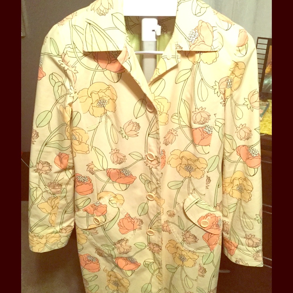 Ann Taylor loft spring floral trench coat
