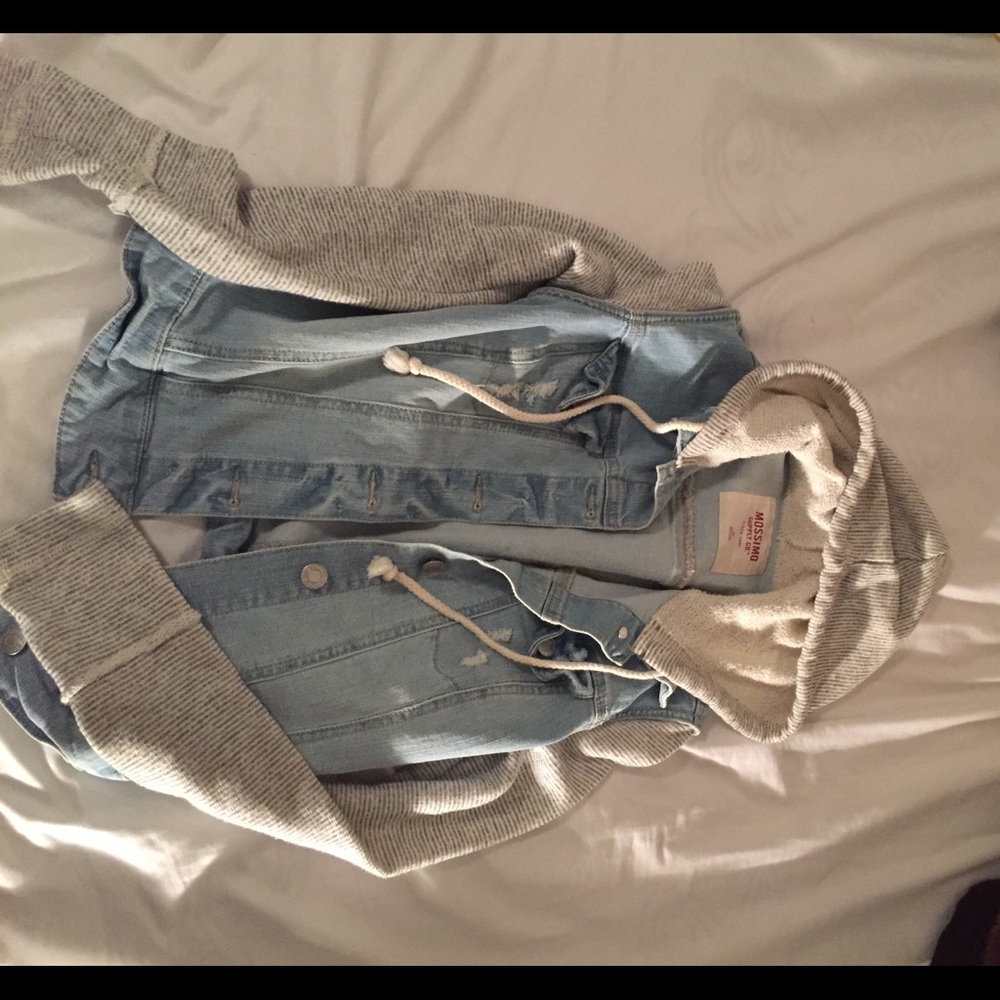 Distressed jean jacket