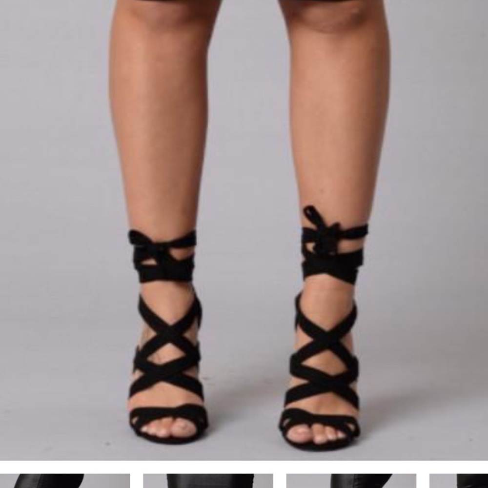 Tan lace up heels