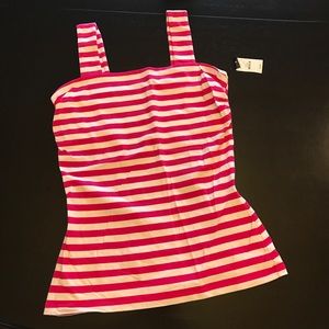 Express Size M Pink/White Stripe Bra Top Tank