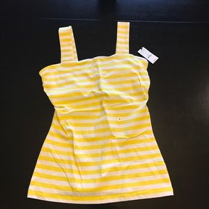 Express Size M Yellow/White Stripe Bra Top Tank