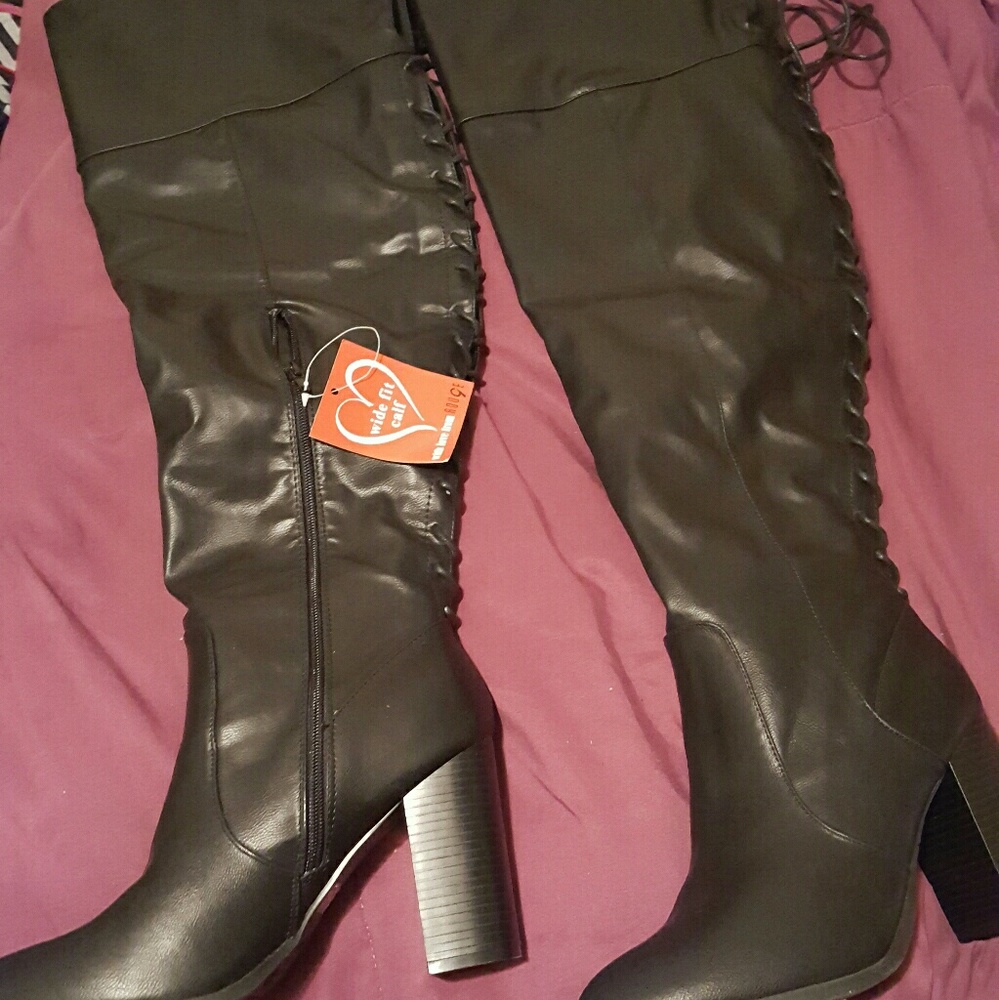 Gorgeous  thigh high boots-11 in women's with faux