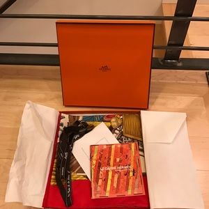 Hermes 36" square silk scarf