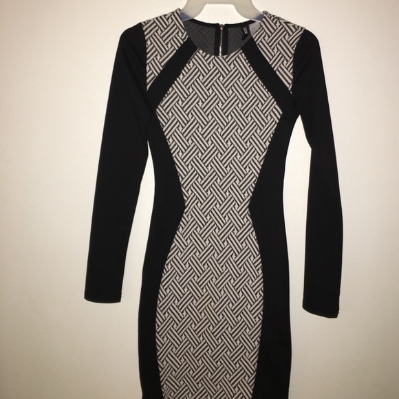 h&m long sleeve bodycon dress