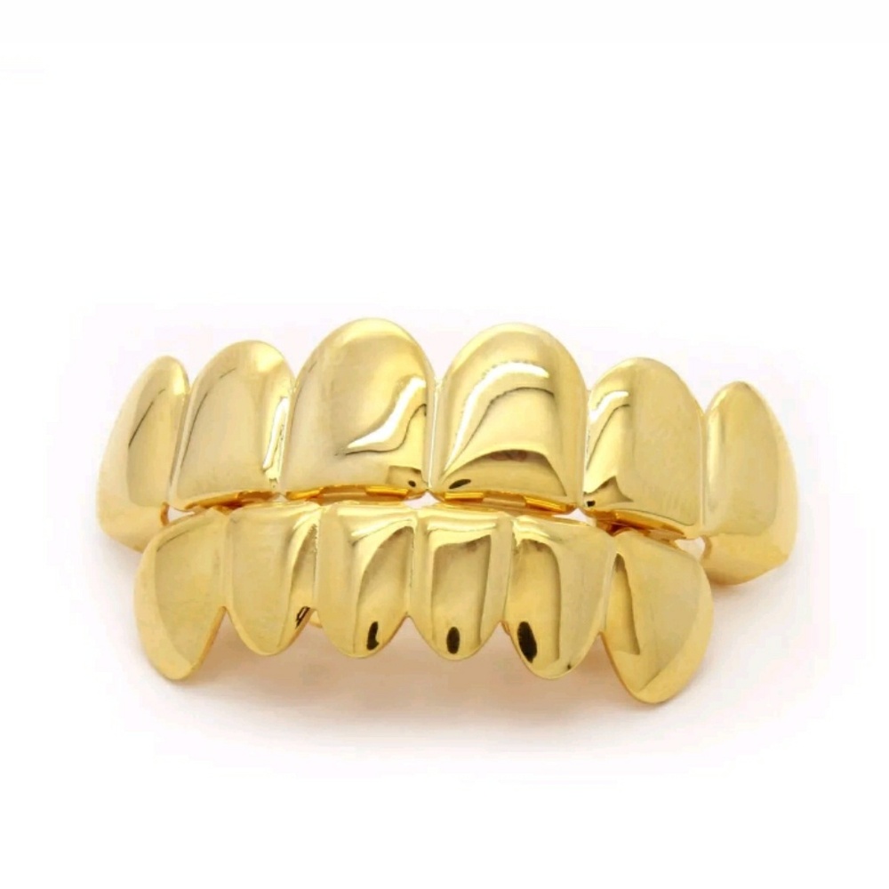 Brand-NewGold Plated Grillz Set. Top & Bottom