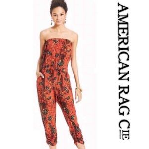 American Rag Tandori Strapless Print/Crop Jumpsuit