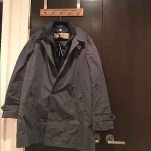 Burberry men's trench coat with detachable vest