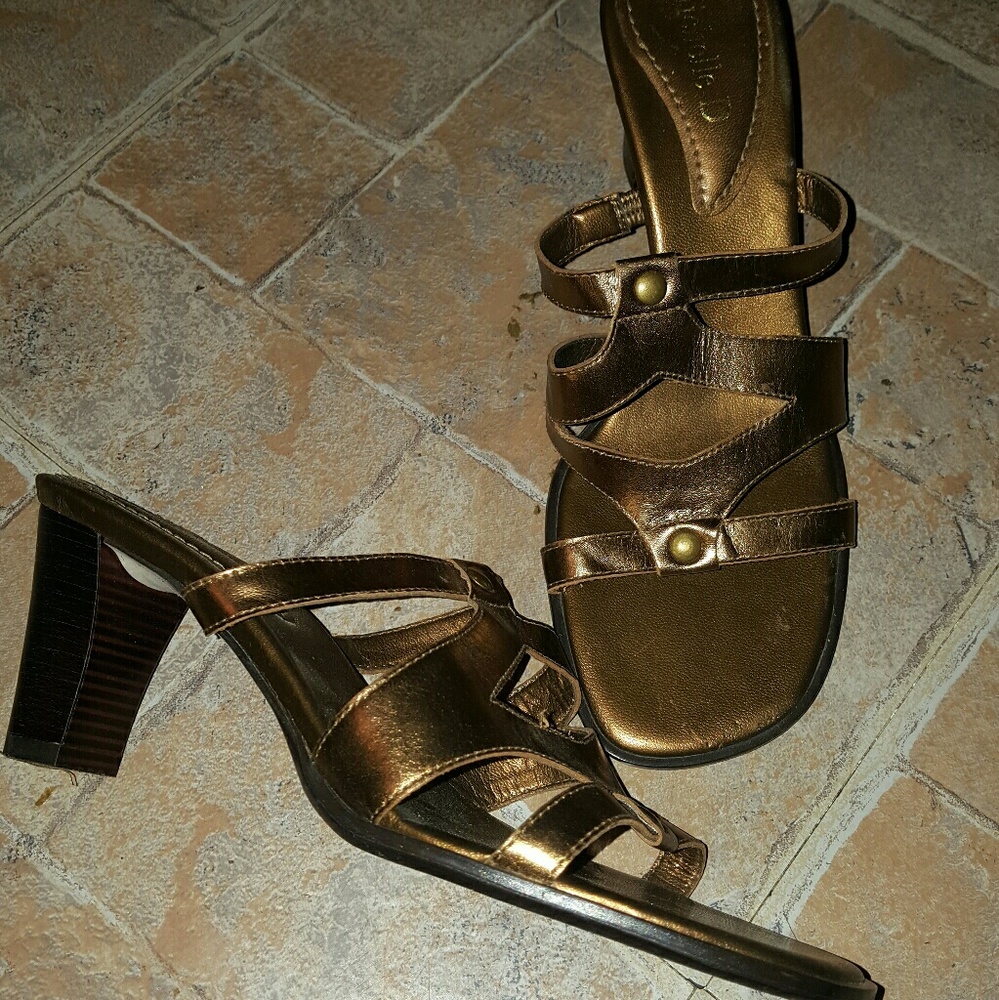 Michelle D Gold sandals.