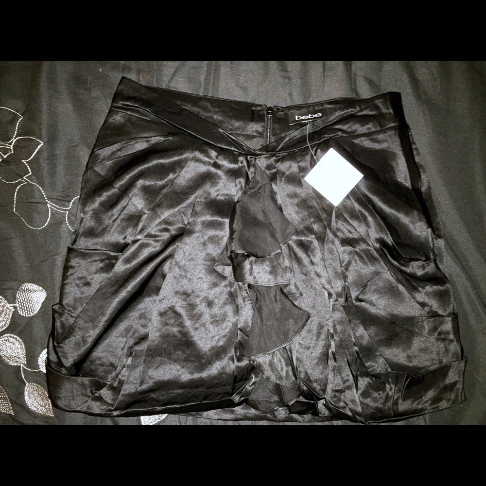 NWT Silky black Bebe skirt, 6