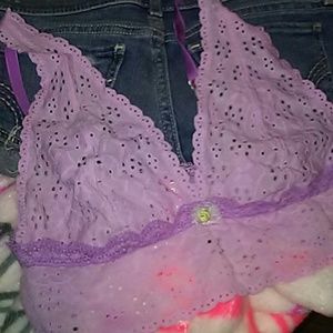 New Cosmopolitan lavender eyelet bralette