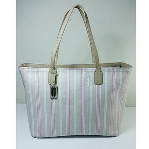 Coach large coated canvas tote bag